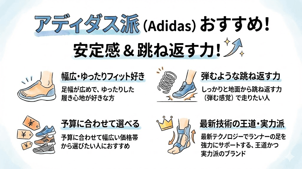 【アディダス派】安定感と跳ね返す力を求める人におすすめ！