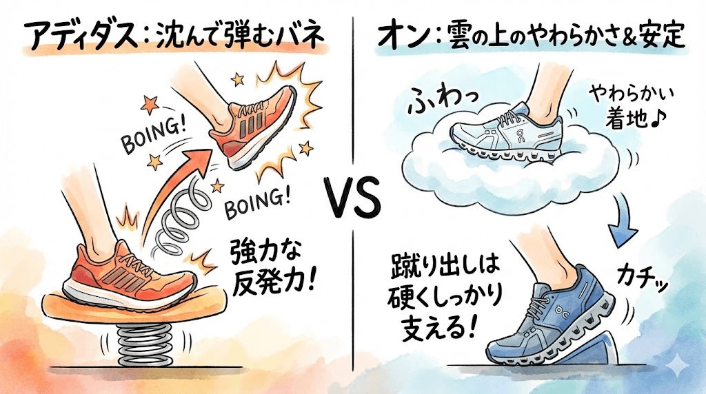 クッション：オンはやわらかい着地が魅力