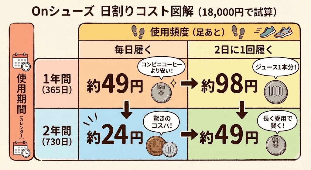 オンシューズ日割り計算