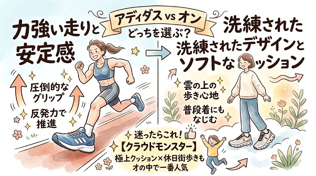まとめ：アディダスとオン、どちらを選ぶべきか迷ったら「何を一番求めるか」で決める！