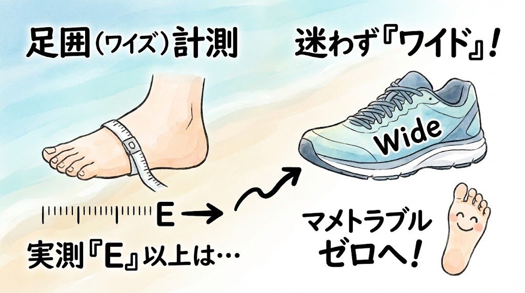ワイドかスタンダードか? 足幅計測の目安
