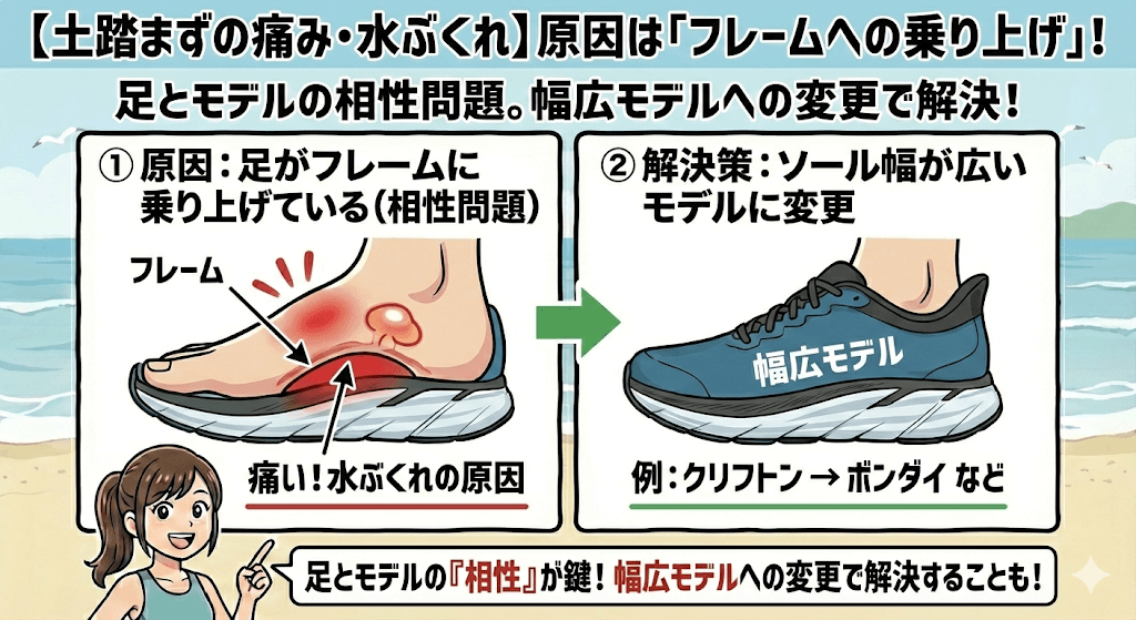 「土踏まずが当たって痛い・水膨れができた」という口コミの正体