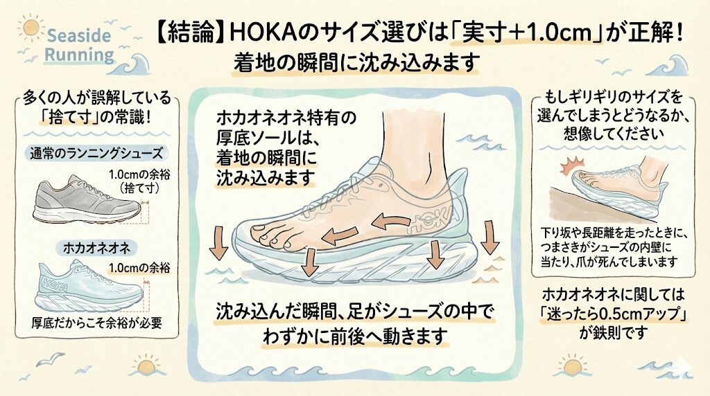 多くの人が誤解している「捨て寸」の常識！ホカオネオネは厚底だからこそ余裕が必要