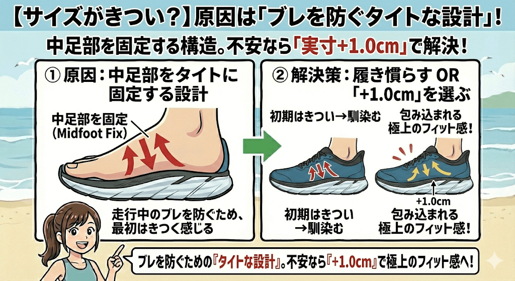  「思ったよりサイズが小さくてきつい」と感じてしまう構造上の理由