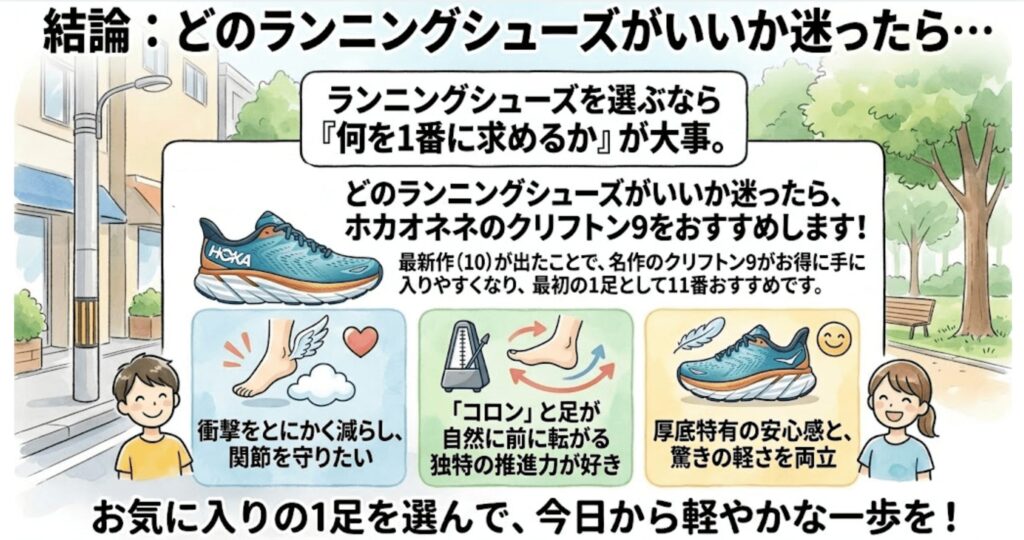 結論：どのランニングシューズがいいか迷ったら…