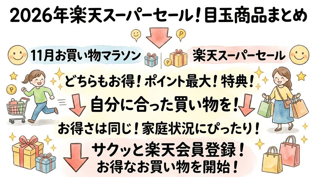 2026年楽天スーパーセールのおすすめセール目玉商品まとめ