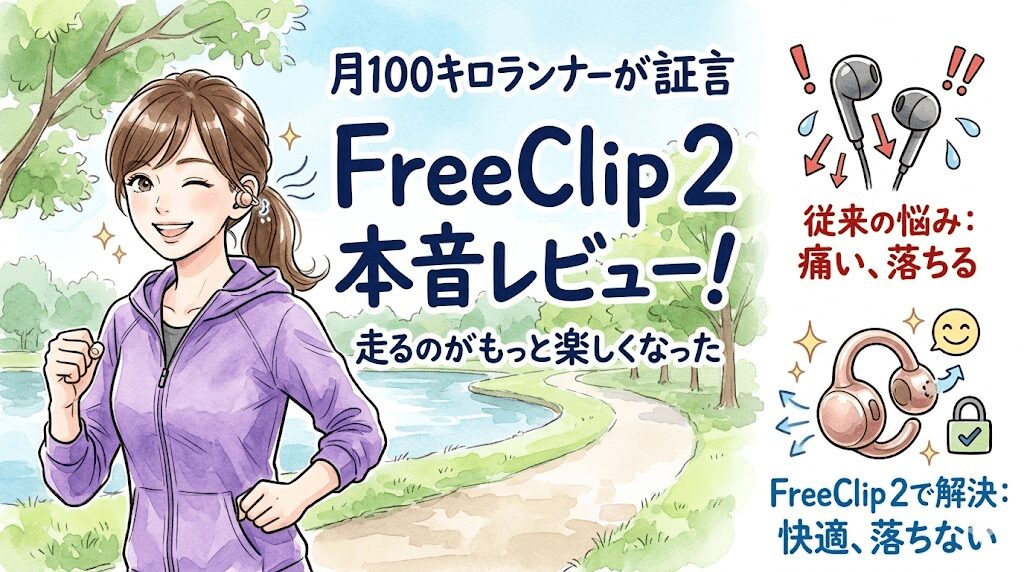 HUAWEI FreeClip 2の感想！月に100キロ走る私のリアルなレビュー