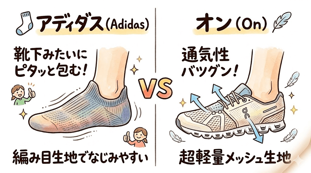 靴底(アウトソール)：すべりにくさ vs 接地感