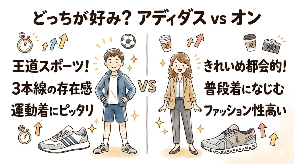 デザイン：王道スポーツ vs 綺麗めファッション
