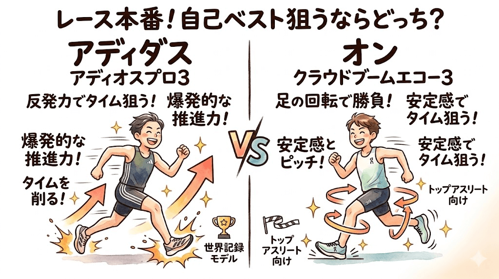 レース本番：自己ベスト更新を狙うならどっち？