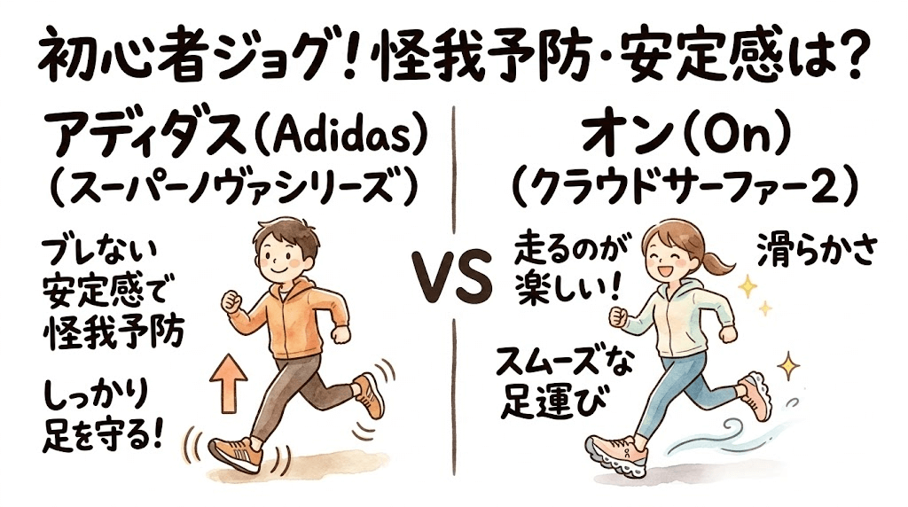 ジョギング初心者：ケガ予防と安定感ならどっち？