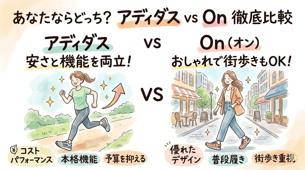 【目的別の詳しい比較】アディダスとオン、どちらを選ぶ？