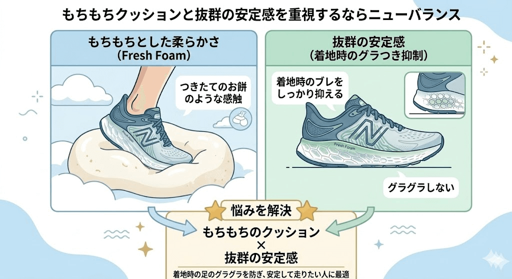 もちもちクッションと抜群の安定感を重視するならニューバランス