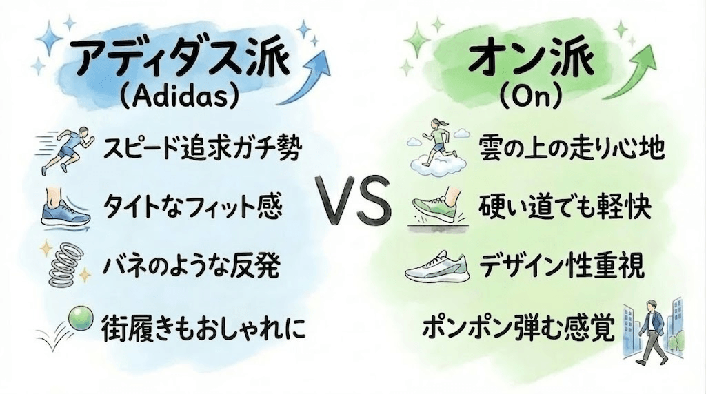 アディダスとオンどっちがいい？