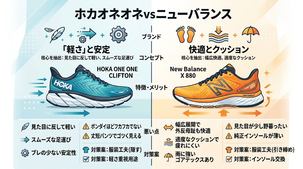 ジョギング初心者のけが予防と安定感ならどっち？