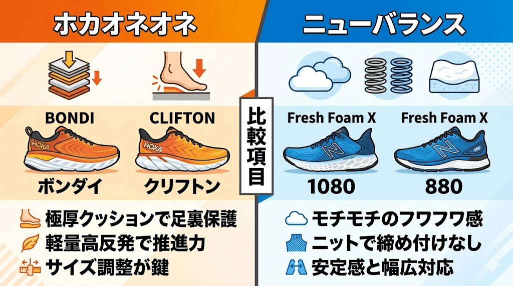 【目的別比較】あなたに合うランニングシューズはどっち？