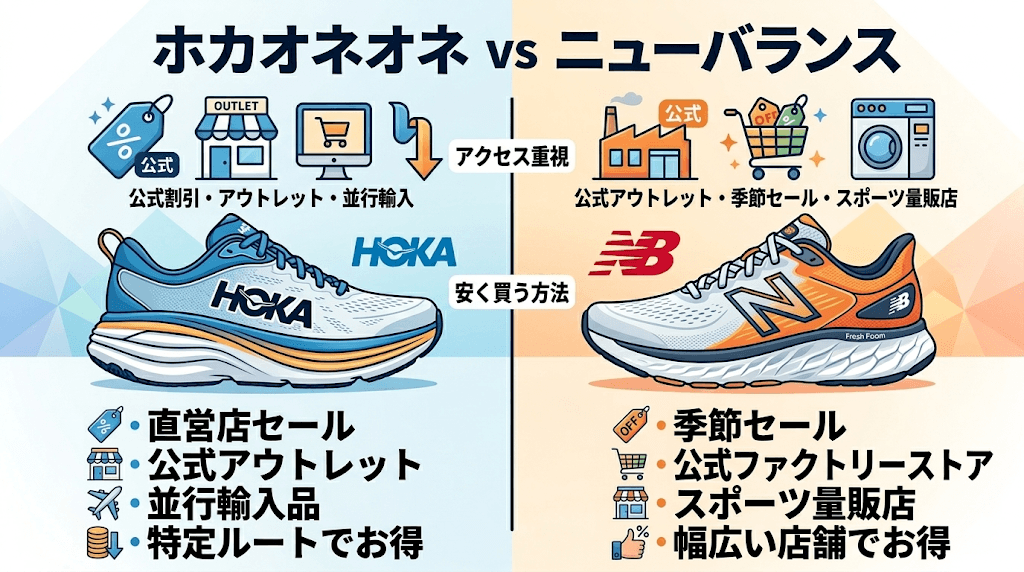 【値段比較】ホカオネオネとニューバランスのランニングシューズを安く買う方法