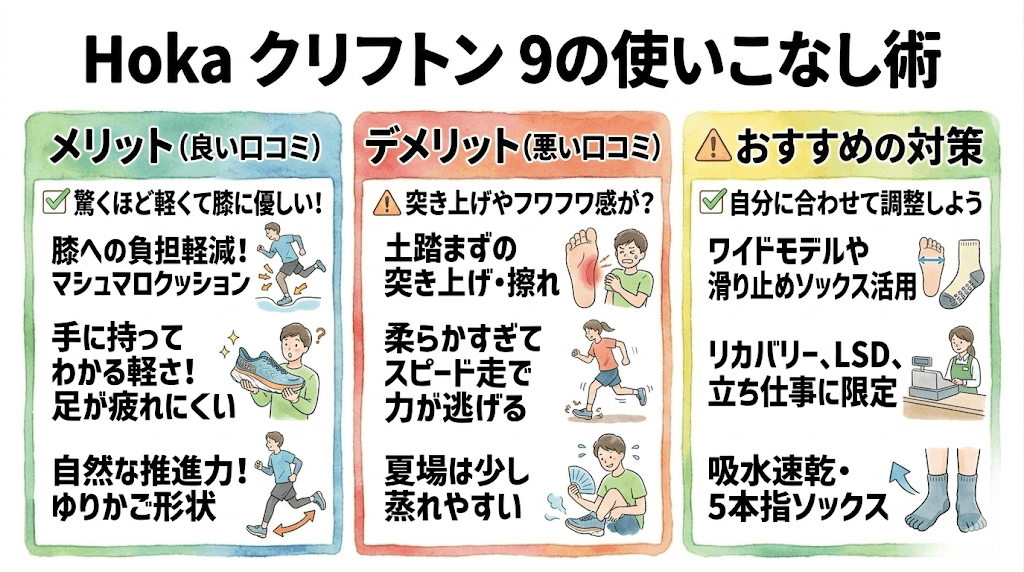 ホカオネオネのクリフトン9の口コミ