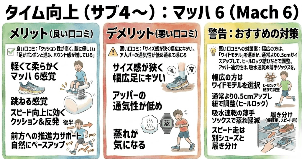 タイム向上（サブ4～）：マッハ 6（Mach 6）