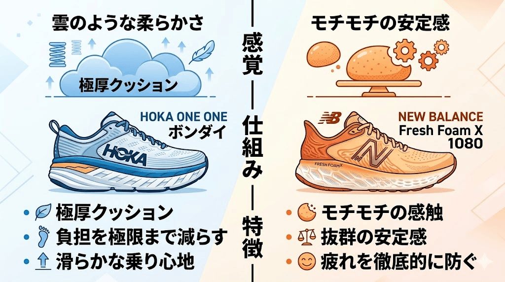 長時間の立ち仕事やウォーキングで疲れないのはどっち？