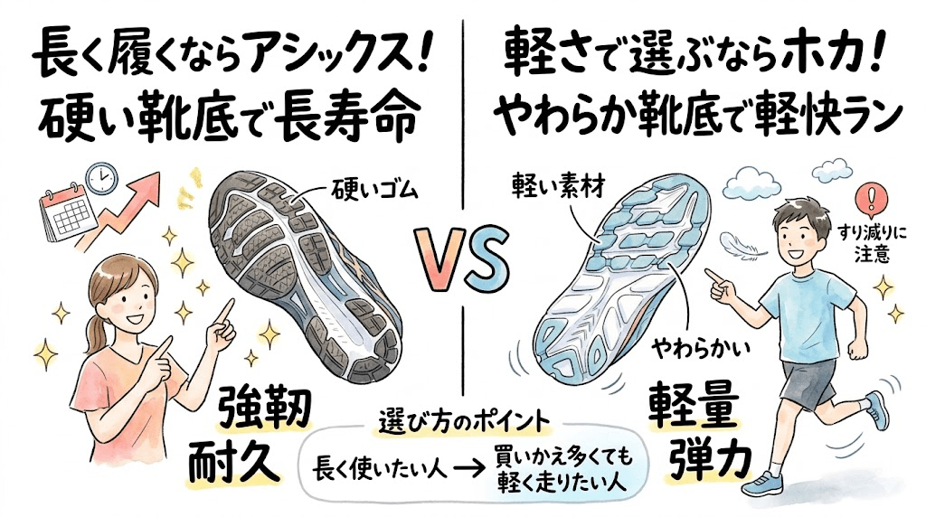 ホカの靴底はへりやすい？軽さと寿命のひみつ