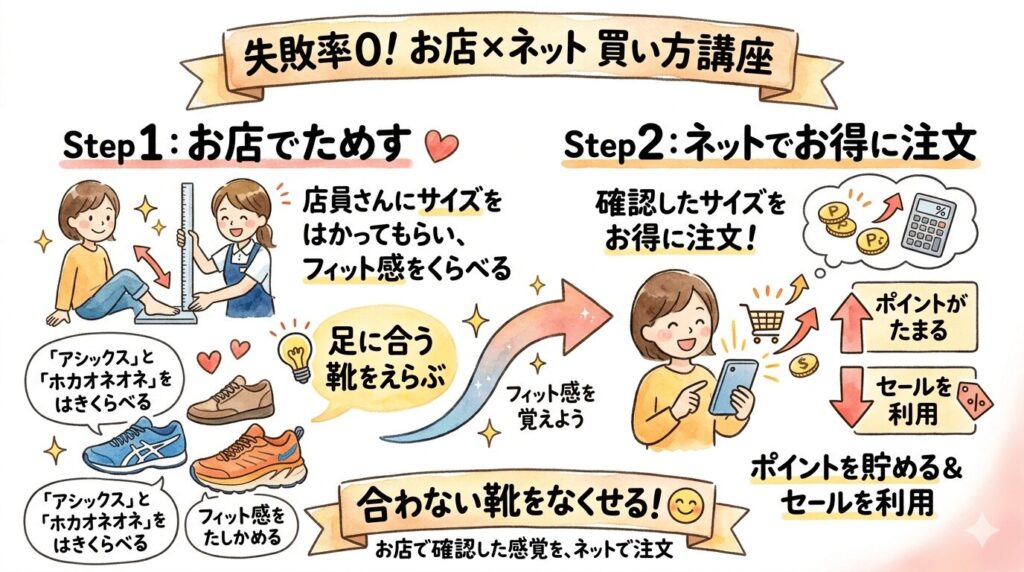 失敗率0！お店でのためし履きとネットを合わせた買い方