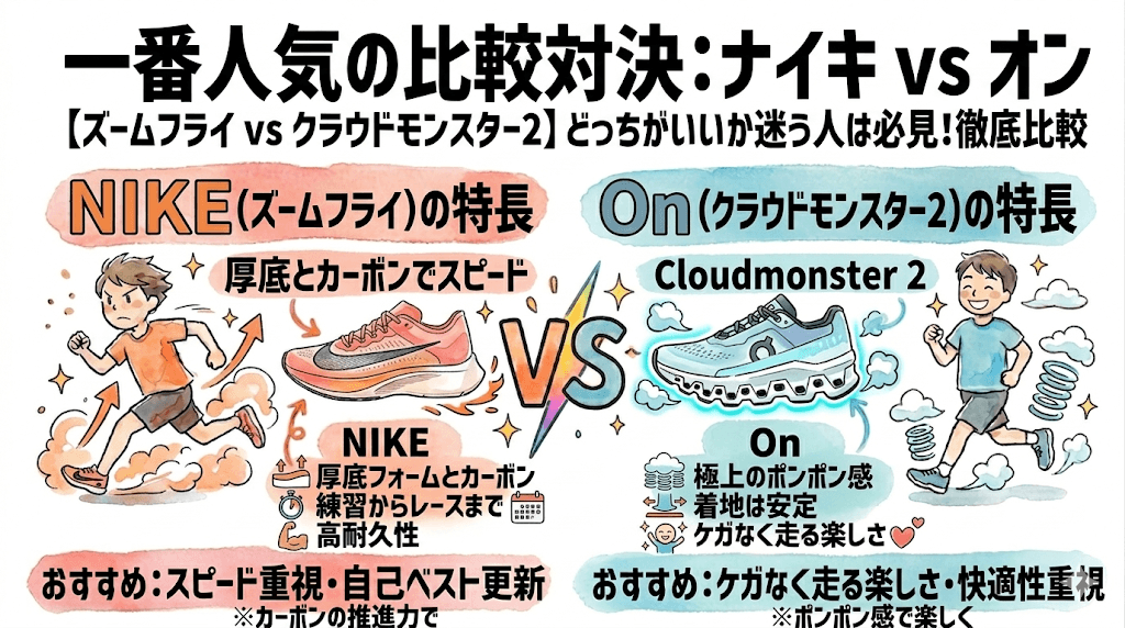 一番人気の比較（ズームフライ vs クラウドモンスター2）