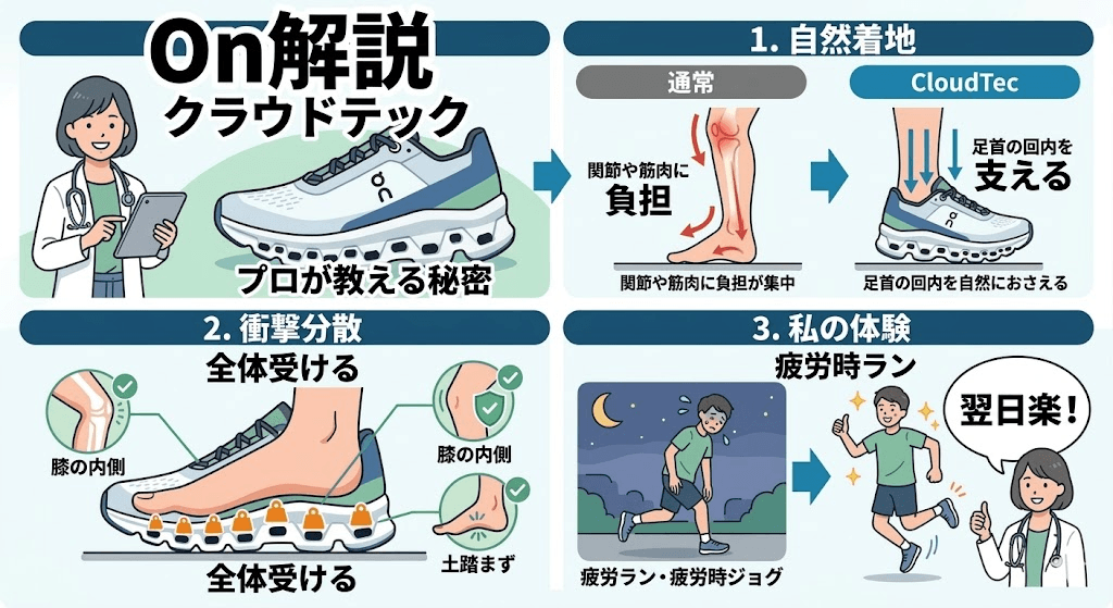 オンのクラウドモンスターにある「クラウドテック（穴の空いたソール）」