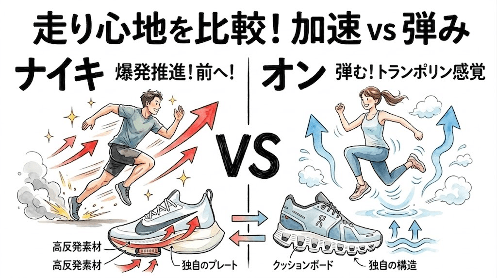 走り心地の違い！ナイキ vs オン