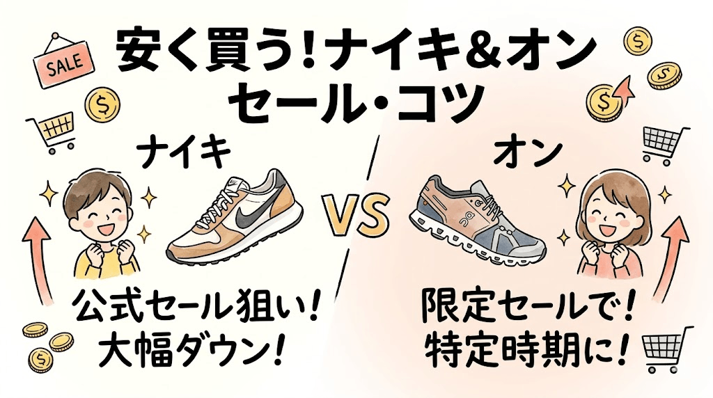 【価格比較】ナイキとオンランニングシューズを安く買う方法！お得なセール情報