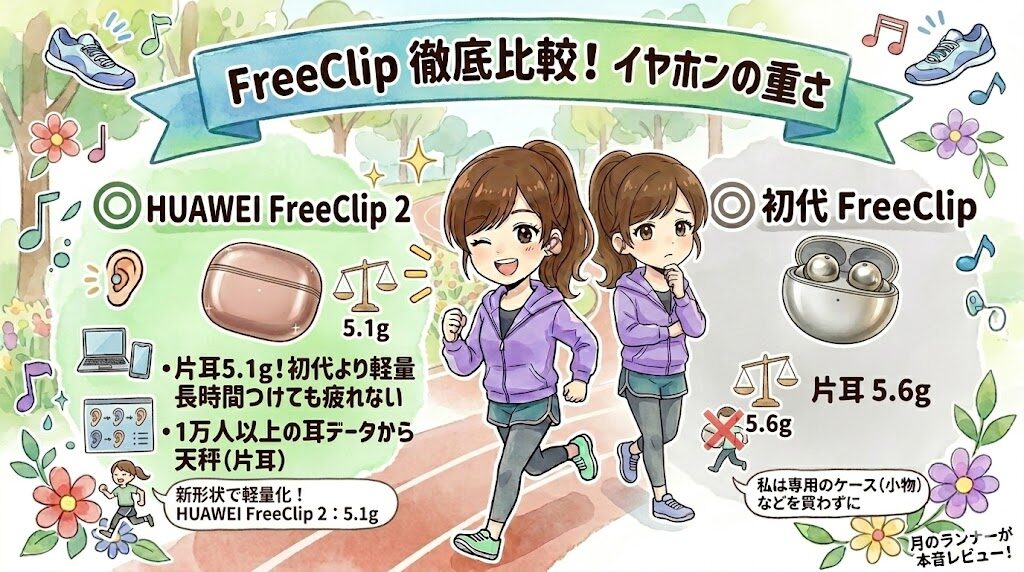 イヤホンの重さ：片耳5.1gでさらに軽く！