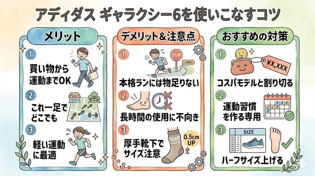 アディダスギャラクシー6を使いこなすコツ