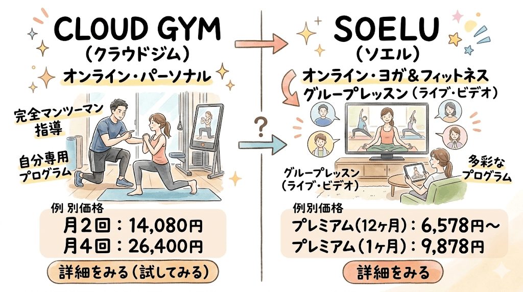 SOELU(ソエル)とCLOUD GYM違い