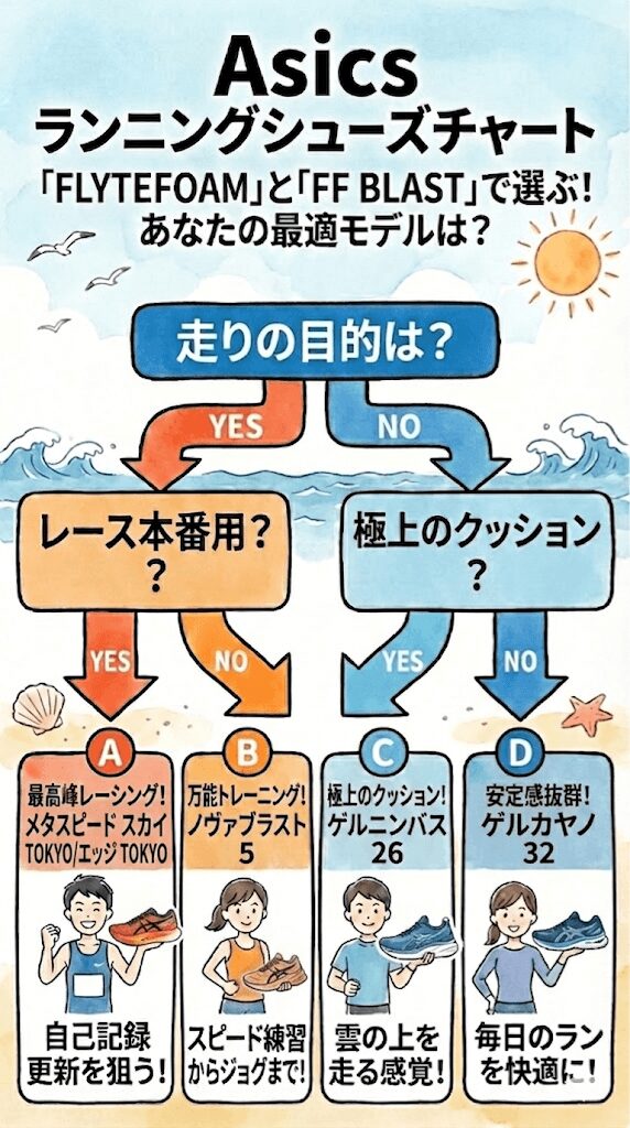 結論！アシックスランニングシューズチャート2026レベル別