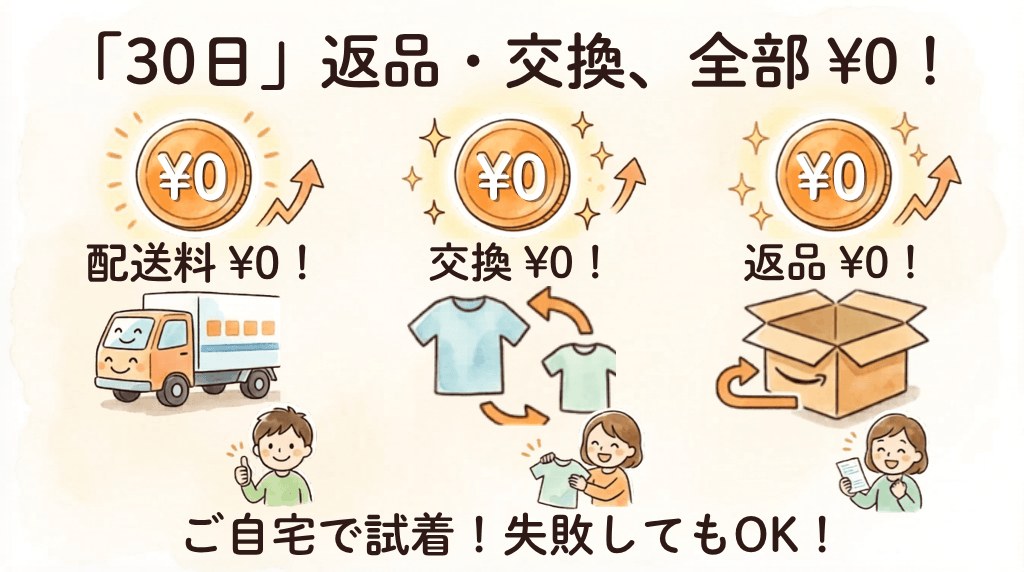 AmazonFashion「30日」返品・交換、全部 ¥0！