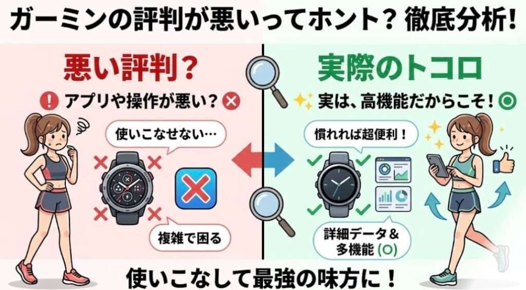 ガーミンの評判が悪い理由はアプリや操作性が原因？徹底分析