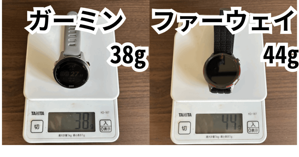ガーミンとファーウェイのスマートウォッチの重さを実際に計測