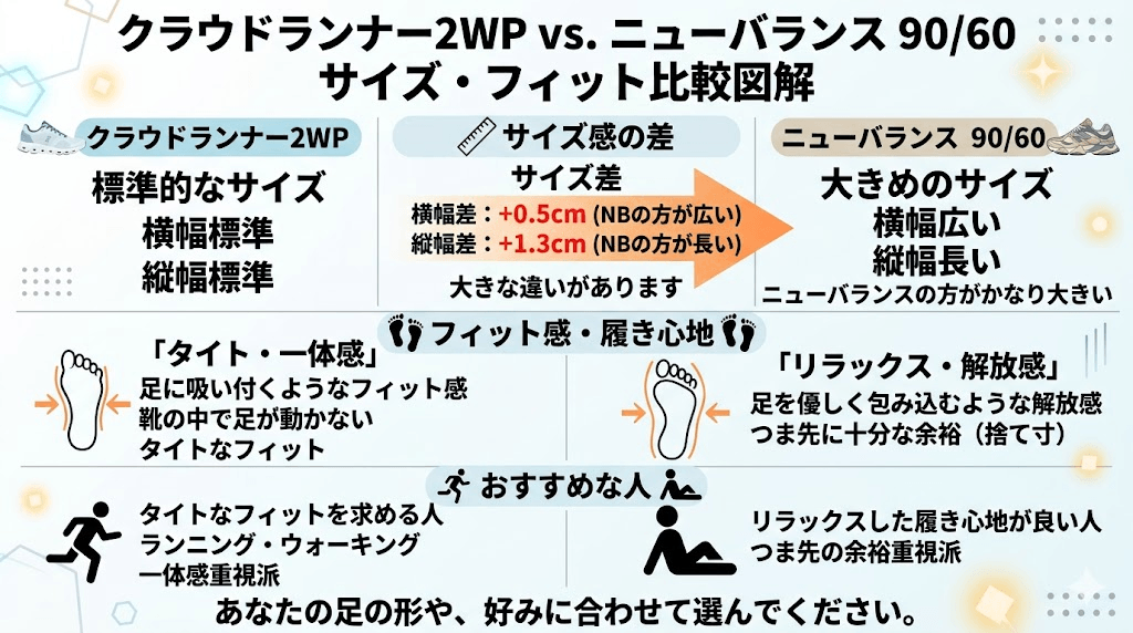 クラウドランナー2WPとニューバランス90/60
