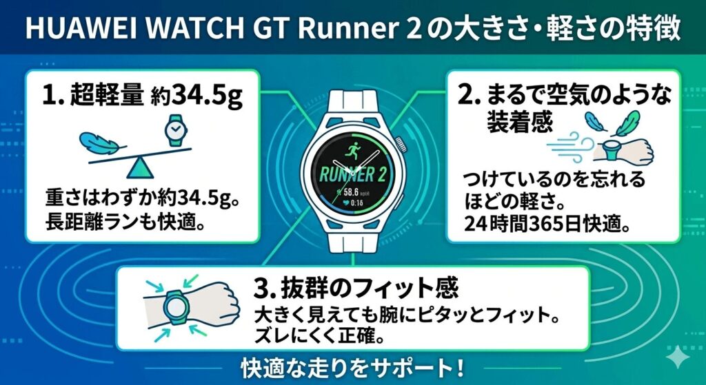 圧倒的な軽さとサイズ感！フルマラソンでも腕振りの邪魔にならない