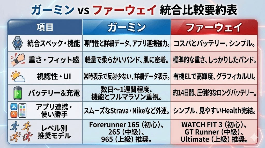 【レベル別】ガーミン vs ファーウェイ!おすすめモデル対決