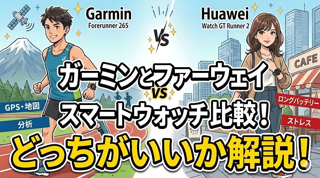 ガーミンとファーウェイのスマートウォッチ違いを比較！どっちがいいか解説！