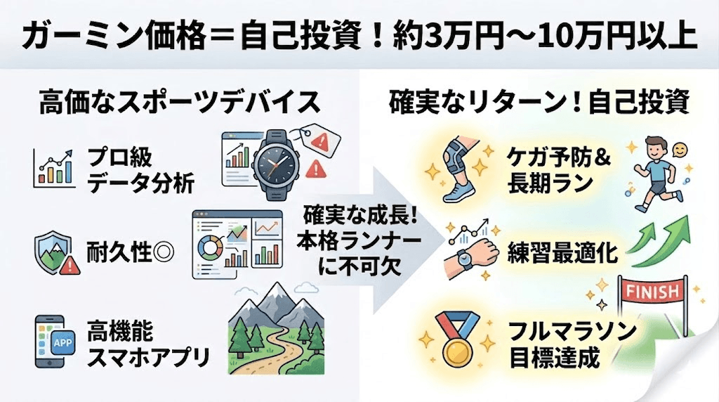 ガーミンの価格帯：約3万円〜10万円以上で自己投資にぴったり
