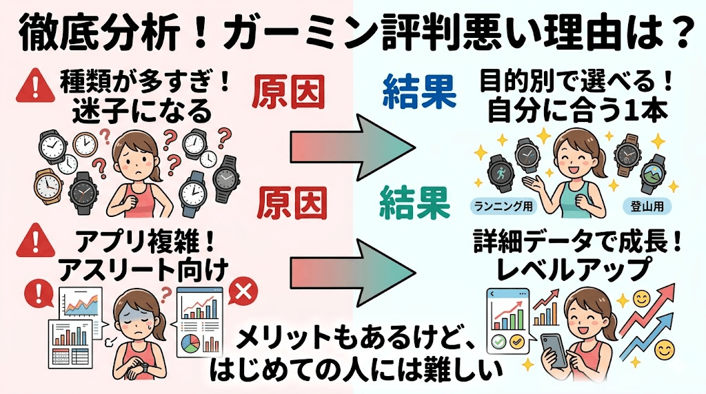 結論！ガーミン評判悪い理由は？種類が多すぎる・アプリが最悪と言われる訳