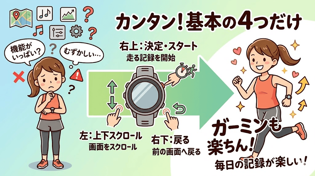 ガーミンの意識するべきボタン