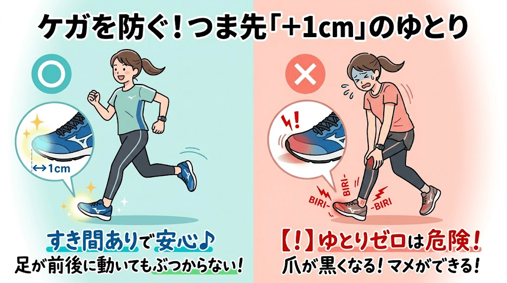 ケガを防ぐ！1cmのゆとり