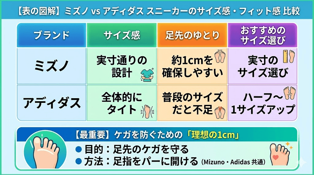 【機能性・テクノロジー比較】ミズノvsアディダス ひざを守る理想のスニーカーのフィット感と足幅