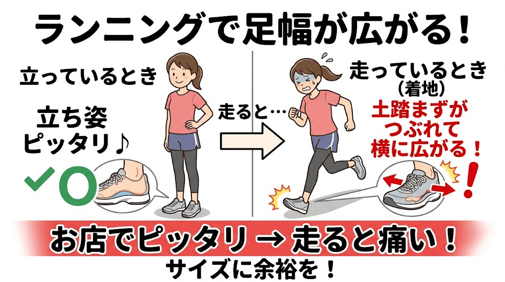 ランニングで足幅