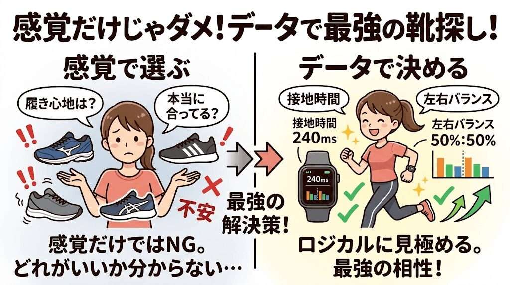 データでスニーカーがあっているか確認したいなら【ガーミンやファーウェイ】