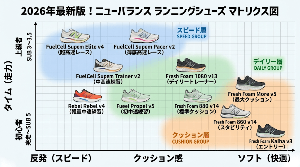 ニューバランスランニングシューズチャート2026