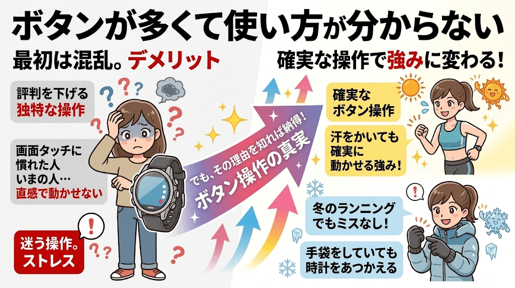 ボタンが多くて操作が分からない（覚えるのに時間がかかる)